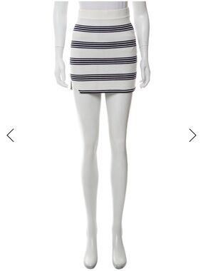 Alice McCall Navy and White Striped Knit Mini Skirt